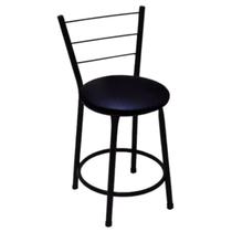 Banqueta Baixa Preta com Encosto para Cozinha Assento Preto Fortmix Banqueta Baixa Preta com Encosto para Cozinha Assento Preto Fortmix