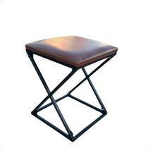 Banqueta baixa X Áustria em Ferro 45x35Cm Desmontável Marrom Banqueta baixa X Áustria em Ferro 45x35Cm Desmontável Marrom
