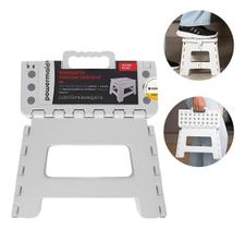 Banqueta Banco Dobrável Com Alça Até 150 kg Forte Portátil Powermaid Banquinho Camping Multiuso