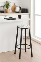 Banqueta Banco Estilo Industrial Alta Para Bancada Balcão Bar Cozinha Gourmet Ilha Bistro Em Aço Sem Encosto