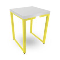 Banqueta Banco Nova York Industrial Cozinha Área Gourmet Balcão Amarelo Branco