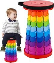 Banqueta Banco Plástico Dobrável Retrátil Telescópica Pesca Camping Banquinho Dobrável Portátil Ajustável com Alça Resistente Para Casa Viagem