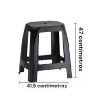 Banqueta Banco Preto Plastico Resistente Unidade