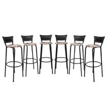 Banqueta Bancos 80cm Para Cozinha Gourmet Americana Cadeira Balcão Bar Junco Preto Kit 6 Itagold Banqueta Bancos 80cm Para Cozinha Gourmet Americana Cadeira Balcão Bar Junco Preto Kit 6 Itagold