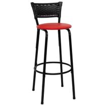 Banqueta Bancos Cadeira Alta 70cm Ideal Cozinha Gourmet Balcão Bar Bancadas Junco preto Itagold