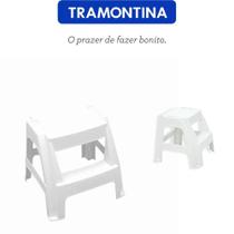 Banqueta Banquinho Escada Plástica Reforçada 2 Degraus Domestica Paiva Tramontina Até 120 Kg