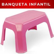 Banqueta Banquinho Infantil de Plástico Até 30kg Resistente Multiuso