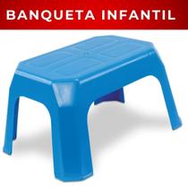 Banqueta Banquinho Infantil de Plástico Até 30kg Resistente Multiuso