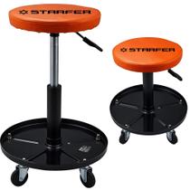 Banqueta Banquinho para Mecânico Assento Giratório Suporte Ferramentas 100Kg com Rodas