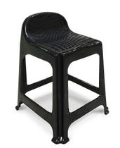 Banqueta Banquinho Plástico Com Encosto 59x44x40CM 25638PM Preta Arqplast