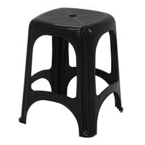 Banqueta Banquinho Plástico Resistente 100 Kilos Niteroi Preta Banqueta Banquinho Plástico Resistente 100 Kilos Niteroi Preta