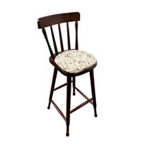 Banqueta Bar Alta Piratini em Madeira Castanho com Assento Estofado