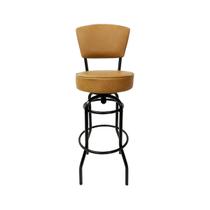 Banqueta Bar Bancada Média Altura 65cm Preta Giratória Encosto estofado Assento cor Caramelo Banqueta Bar Bancada Média Altura 65cm Preta Giratória Encosto estofado Assento cor Caramelo