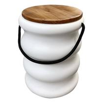 Banqueta Bau Sinuosa Seat Garden Uso Externo Interno Branca