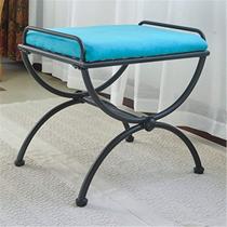 Banqueta Bench International Caravan Iron Vanity Set Aqua Blue 43x53x41cm
