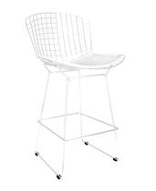 Banqueta Bertoia Branca - Almofada Cor Branca