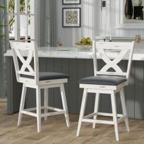 Banqueta Betterhood Giratória 24" material sintético Branco Antigo Banqueta Betterhood Giratória 24" material sintético Branco Antigo
