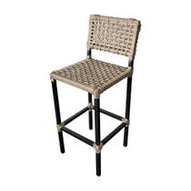 Banqueta Bistrô Balcão Elegante em Aluminio e Corda Naútica Champanhe - França Banqueta Bistrô Balcão Elegante em Aluminio e Corda Naútica Champanhe - França