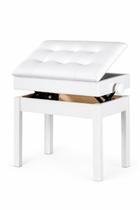 Banqueta Branca, Banco p/ Piano, Teclado Yamaha, Casio, Roland, Fazioli, Korg, c/ Ajuste Altura, Baú - Assento: 55 x 34 cm Banqueta Branca, Banco p/ Piano, Teclado Yamaha, Casio, Roland, Fazioli, Korg, c/ Ajuste Altura, Baú - Assento: 55 x 34 cm