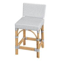 Banqueta Butler Specialty Serienna Rattan branco/cinza