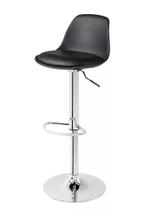 Banqueta Cadeira Alta Com Encosto Regulável Giratoria Preta - Shark Blue Banqueta Cadeira Alta Com Encosto Regulável Giratoria Preta - Shark Blue