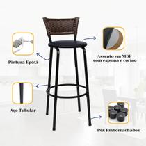 Banqueta Cadeira Banco Alta Para Cozinha Gourmet Balcão Bancada Área Gourmet Itagold