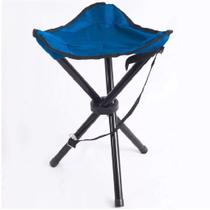 Banqueta Cadeira Banco Camping Dobrável Retrátil Azul Banqueta Cadeira Banco Camping Dobrável Retrátil Azul