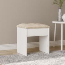 Banqueta Camarim Branca Estofada Ideal Para Penteadeira Ou Maquiagem Banqueta Camarim Branca Estofada Ideal Para Penteadeira Ou Maquiagem