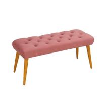 Banqueta Capitonê Premium Vitoria 70 x 35 cm Com Pés Palito em Madeira Maciça