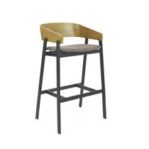 Banqueta Coller Aço - Madeira em Nogueira - ArteFama