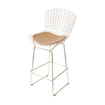 Banqueta Com Almofada Bertoia Cor COBRE - Base Cobre