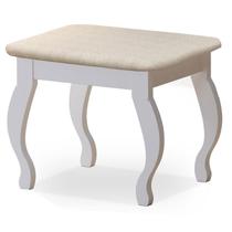 Banqueta com Almofada para Penteadeira Branco Luapa