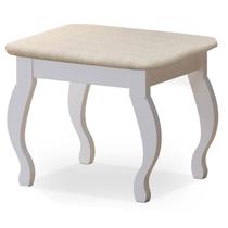 Banqueta com Almofada para Penteadeira Branco Luapa