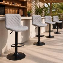 Banqueta Com Encosto Giratória Cozinha Bar Balcão Kit 4 Un Banqueta Com Encosto Giratória Cozinha Bar Balcão Kit 4 Un