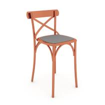 Banqueta com Encosto Katrina em Aço Cobre Banqueta com Encosto Katrina em Aço Cobre