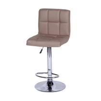 Banqueta Confort Estofada Caramelo Base Cromada Banqueta Confort Estofada Caramelo Base Cromada