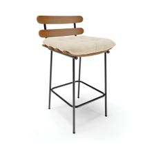 Banqueta Costela Linho Base Metálica Preto J01 - D'Rossi Banqueta Costela Linho Base Metálica Preto J01 - D'Rossi