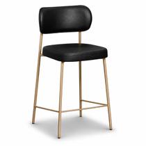Banqueta Cozinha Alta Industrial Aço Com Encosto Ilha Bancada Dourado 98cm Camila PU Preto Banqueta Cozinha Alta Industrial Aço Com Encosto Ilha Bancada Dourado 98cm Camila PU Preto
