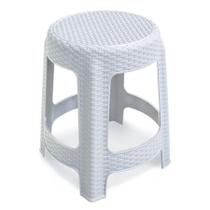 Banqueta Cozinha Rattan Plástica Branca Arqplast