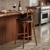 Banqueta Cross Tipo Bar em Aço para Cozinha Balcão Bancada Gourmet com Assento Alto Design - Cobre