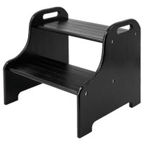 Banqueta de 2 degraus VaeFae Bamboo com degraus antiderrapantes