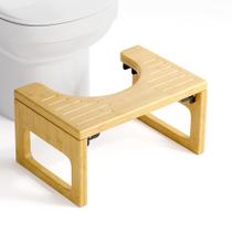 Banqueta de banheiro AmazerBath Bamboo Squat 8,5 polegadas para adultos