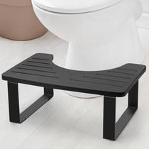 Banqueta de banheiro JOPSTDI Banqueta sanitária de bambu antiderrapante preta