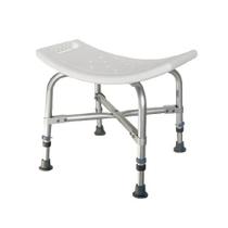 Banqueta de Banho Chuveiro HIigiênica 220kg Aluminio Inoxidável Antirrapante Simples Econômica Alças Idoso Bariátrica Sem Encosto Altura Ajustável 2M