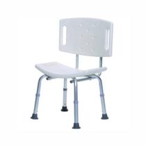 Banqueta de Banho com Encosto Branco e Alumínio Supermedy