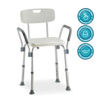 Banqueta de Banho com Encosto e Apoio de Braço até 135 Kg D3 Dellamed Segurança e Conforto