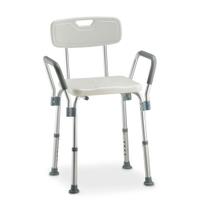 Banqueta de Banho com Encosto e Apoio de Braço até 135 Kg D3 Dellamed