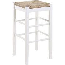 Banqueta de bar Benzara Square Wooden Frame Woven Rush 37 cm H