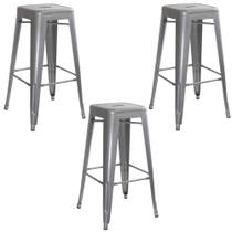 Banqueta de Bar Buffalo Tools BS0303PK 3 Peças 76 cm Metal Prata