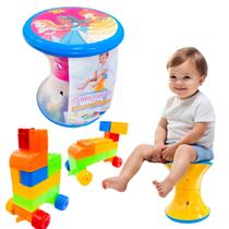 Banqueta de Brincar Crie e Brink Grande 14 Peças Modelos Princesas ou Spider